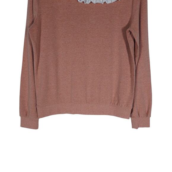 Current Air Womens Ruffle Collar Sweatshirt Small Preppy Vintage Soft Balletcore - Picture 11 of 13